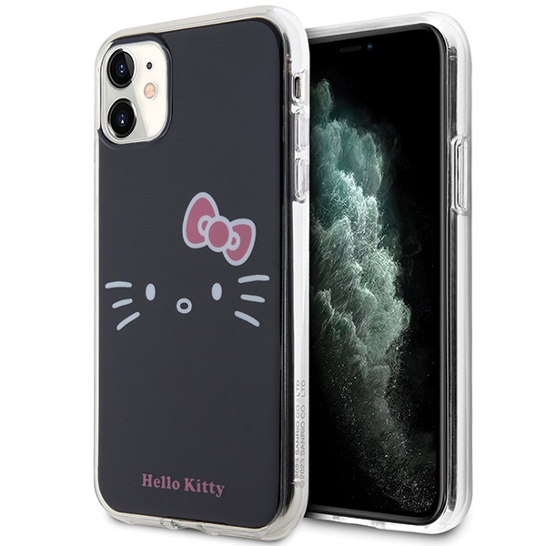 Hello Kitty HKHCN61HKHLK Black Hardcase IML Kitty Face Kryt iPhone 11/XR
