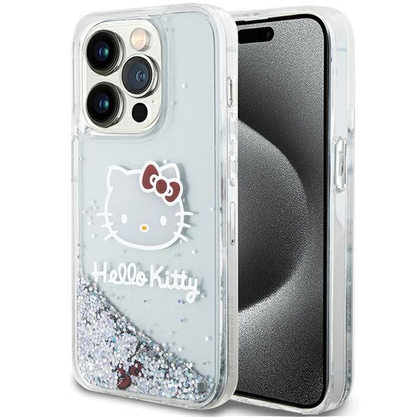 Hello Kitty HKHCP13XLIKHET Silver Hardcase Liquid Glitter Charms Kitty Kryt iPhone 13 Pro Max