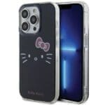 Hello Kitty HKHCP14LHKHLK Black Hardcase IML Kitty Face Kryt iPhone 14 Pro