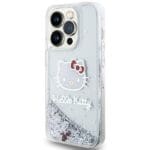Hello Kitty HKHCP14LLIKHET Silver Hardcase Liquid Glitter Charms Kitty Hea Kryt iPhone 14 Pro