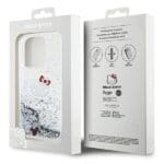 Hello Kitty HKHCP14LLIKHET Silver Hardcase Liquid Glitter Charms Kitty Hea Kryt iPhone 14 Pro