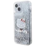 Hello Kitty HKHCP14SLIKHET Silver Hardcase Liquid Glitter Charms Kit Kryt iPhone 13/14/15