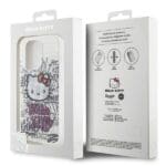 Hello Kitty HKHCP15LHDGPHT White Hardcase IML Kitty On Bricks Graffiti Kryt iPhone 15 Pro