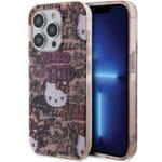 Hello Kitty HKHCP15LHDGPTP Pink Hardcase IML Tags Graffiti Kryt iPhone 15 Pro
