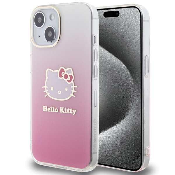 Hello Kitty HKHCP15SHDGKEP Pink Hardcase IML Gradient Electrop Kitty Kryt iPhone 13/14/15