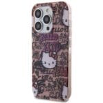 Hello Kitty HKHCP15XHDGPTP Pink Hardcase IML Tags Graffiti Kryt iPhone 15 Pro Max