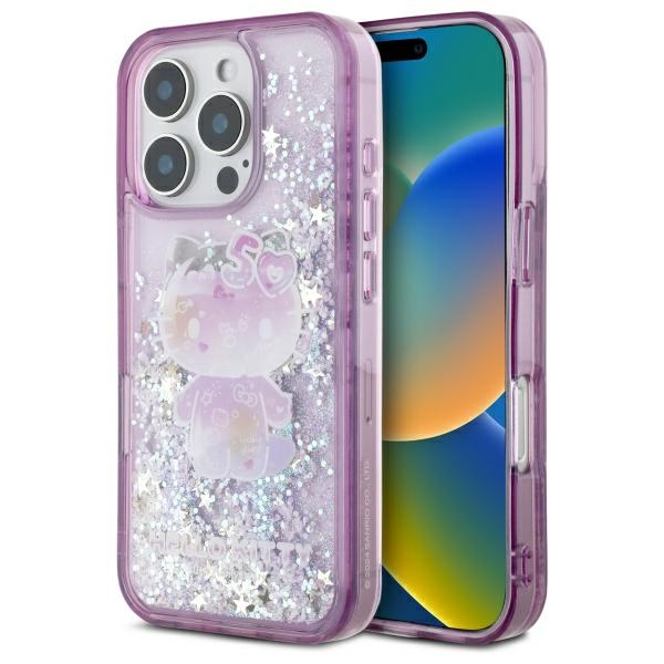 Hello Kitty HKHCP16LL50PPU Purple Hardcase Liquid Glitter 50TH Annivers Kryt iPhone 16 Pro