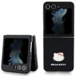 Hello Kitty HKHCZF5PGHDLMK F731 Black Hardcase Metal Logo Kitty Head Kryt Samsung Galaxy Z Flip 5
