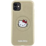 Hello Kitty HKHMN61PGHCKD Gold Hardcase Leather Kitty Head MagSafe Kryt iPhone 11/XR