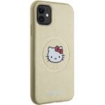 Hello Kitty HKHMN61PGHCKD Gold Hardcase Leather Kitty Head MagSafe Kryt iPhone 11/XR