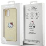 Hello Kitty HKHMN61PGHCKD Gold Hardcase Leather Kitty Head MagSafe Kryt iPhone 11/XR