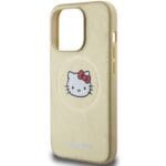 Hello Kitty HKHMP15LPGHCKD Gold Hardcase Leather Kitty Head MagSafe Kryt iPhone 15 Pro