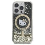 Hello Kitty HKHMP16LLGDIK Black Gold Hardcase Liquid Glitter Fever Kryt iPhone 16 Pro