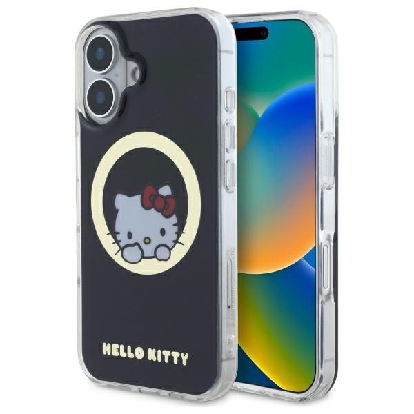 Hello Kitty HKHMP16SHSWKK Black Hardcase IML Sweet Kitty MagSafe Kryt iPhone 16