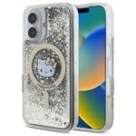 Hello Kitty HKHMP16SLGDIK Black Gold Hardcase Liquid Glitter Fever MagSa Kryt iPhone 16