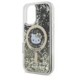 Hello Kitty HKHMP16SLGDIK Black Gold Hardcase Liquid Glitter Fever MagSa Kryt iPhone 16