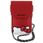 Hello Kitty HKOWBPSCKER Red Leather Handbag with Hiding Kitty Cord