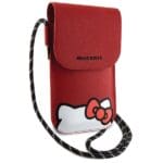 Hello Kitty HKOWBPSCKER Red Leather Handbag with Hiding Kitty Cord