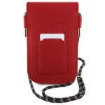 Hello Kitty HKOWBPSCKER Red Leather Handbag with Hiding Kitty Cord