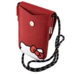 Hello Kitty HKOWBPSCKER Red Leather Handbag with Hiding Kitty Cord