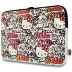 Hello Kitty Sleeve HKCSZPDGPTE 14" Beige Zip PU Tags Graffiti