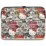 Hello Kitty Sleeve HKCSZPDGPTE 14" Beige Zip PU Tags Graffiti