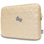 Hello Kitty Sleeve HKCSZPEKHBPD 14" Gold Zip PU Quilted Bows