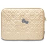 Hello Kitty Sleeve HKCSZPEKHBPD 14" Gold Zip PU Quilted Bows
