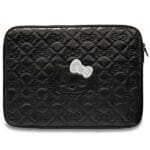 Hello Kitty Sleeve HKCSZPEKHBPK 14" Black Zip PU Quilted Bows
