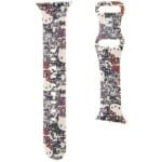 Hello Kitty Strap HKAWMSDGPTE Apple Watch SE/11/10/9/8/7/6/5/4/3 (42/41/40/38mm) Beige Strap Silicone Tags Graffiti