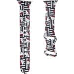 Hello Kitty Strap HKAWMSDIESK Apple Watch SE/11/10/9/8/7/6/5/4/3 (42/41/40/38mm) Black Strap Silicone Heads & Stripes