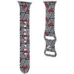 Hello Kitty Strap HKAWMSDIEZK Apple Watch SE/11/10/9/8/7/6/5/4/3 (42/41/40/38mm) Black Strap Silicone Bows & Stripes