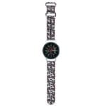 Hello Kitty Universal Strap HKUWLSDIESK Silicone Heads & Stripes Black Strap 22mm