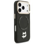 Karl Lagerfeld Big Strap Choupette Metal Logo MagSafe Black Kryt iPhone 17 Pro Max