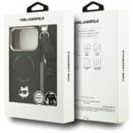 Karl Lagerfeld Big Strap Choupette Metal Logo MagSafe Black Kryt iPhone 17 Pro Max