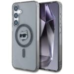 Karl Lagerfeld Button Choupette Head Printed Logo MagSafe Black Kryt Samsung Galaxy S25