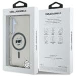 Karl Lagerfeld Button Choupette Head Printed Logo MagSafe Black Kryt Samsung Galaxy S25