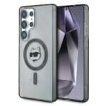 Karl Lagerfeld Button Choupette Head Printed Logo MagSafe Black Kryt Samsung Galaxy S25 Ultra