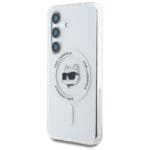 Karl Lagerfeld Button Choupette Head Printed Logo MagSafe White Kryt Samsung Galaxy S25