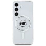 Karl Lagerfeld Button Choupette Head Printed Logo MagSafe White Kryt Samsung Galaxy S25