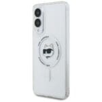Karl Lagerfeld Button Choupette Head Printed Logo MagSafe White Kryt Samsung Galaxy S25 Edge