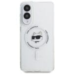 Karl Lagerfeld Button Choupette Head Printed Logo MagSafe White Kryt Samsung Galaxy S25 Edge