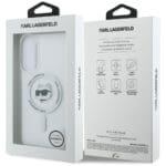 Karl Lagerfeld Button Choupette Head Printed Logo MagSafe White Kryt Samsung Galaxy S25 Edge