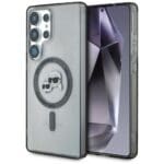 Karl Lagerfeld Button Karl & Choupette Heads Printed Logo MagSafe blac Kryt Samsung Galaxy S25 Ultra