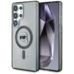 Karl Lagerfeld Button Karl Head Printed Logo MagSafe Black Kryt Samsung Galaxy S25 Ultra