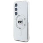 Karl Lagerfeld Button Karl Head Printed Logo MagSafe White Kryt Samsung Galaxy S25