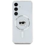 Karl Lagerfeld Button Karl Head Printed Logo MagSafe White Kryt Samsung Galaxy S25