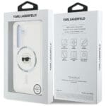 Karl Lagerfeld Button Karl Head Printed Logo MagSafe White Kryt Samsung Galaxy S25