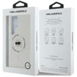 Karl Lagerfeld Button Karl Head Printed Logo MagSafe White Kryt Samsung Galaxy S25 Ultra