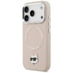 Karl Lagerfeld Choupette Pin MagSafe Pink Kryt iPhone 17 Pro Max